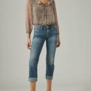 Lucky Brand Jeans Womens 12/31 Sweet Crop Distressed Mid Rise Blue Denim NWT